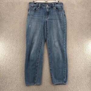 Talbots Jeans Womens 6 Blue Flawless 5 Pocket Light Wash Boyfriend Distressed